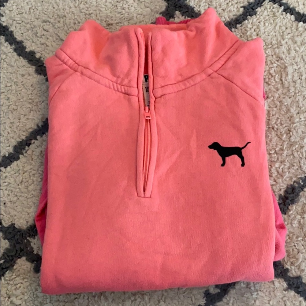 PINK 1/4 zip sweatshirt